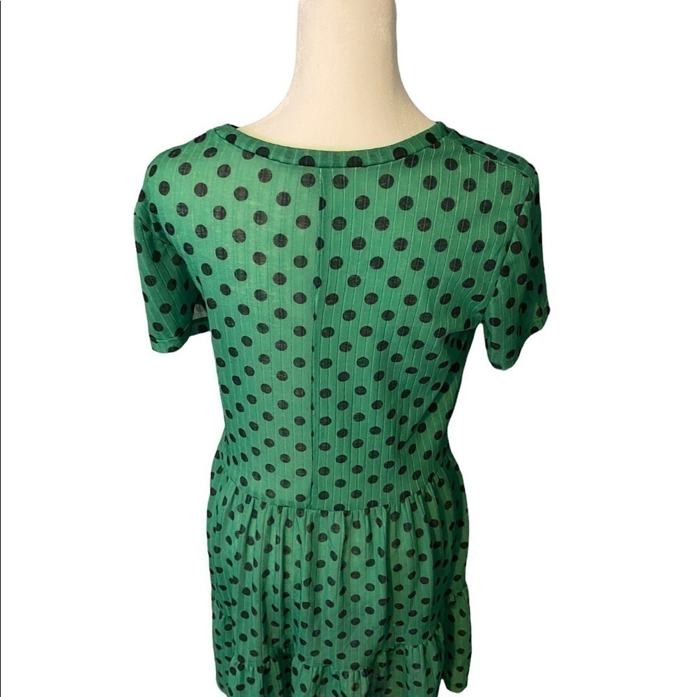 𝅺zara green polka dot dress size Medium - Picture 2 of 5